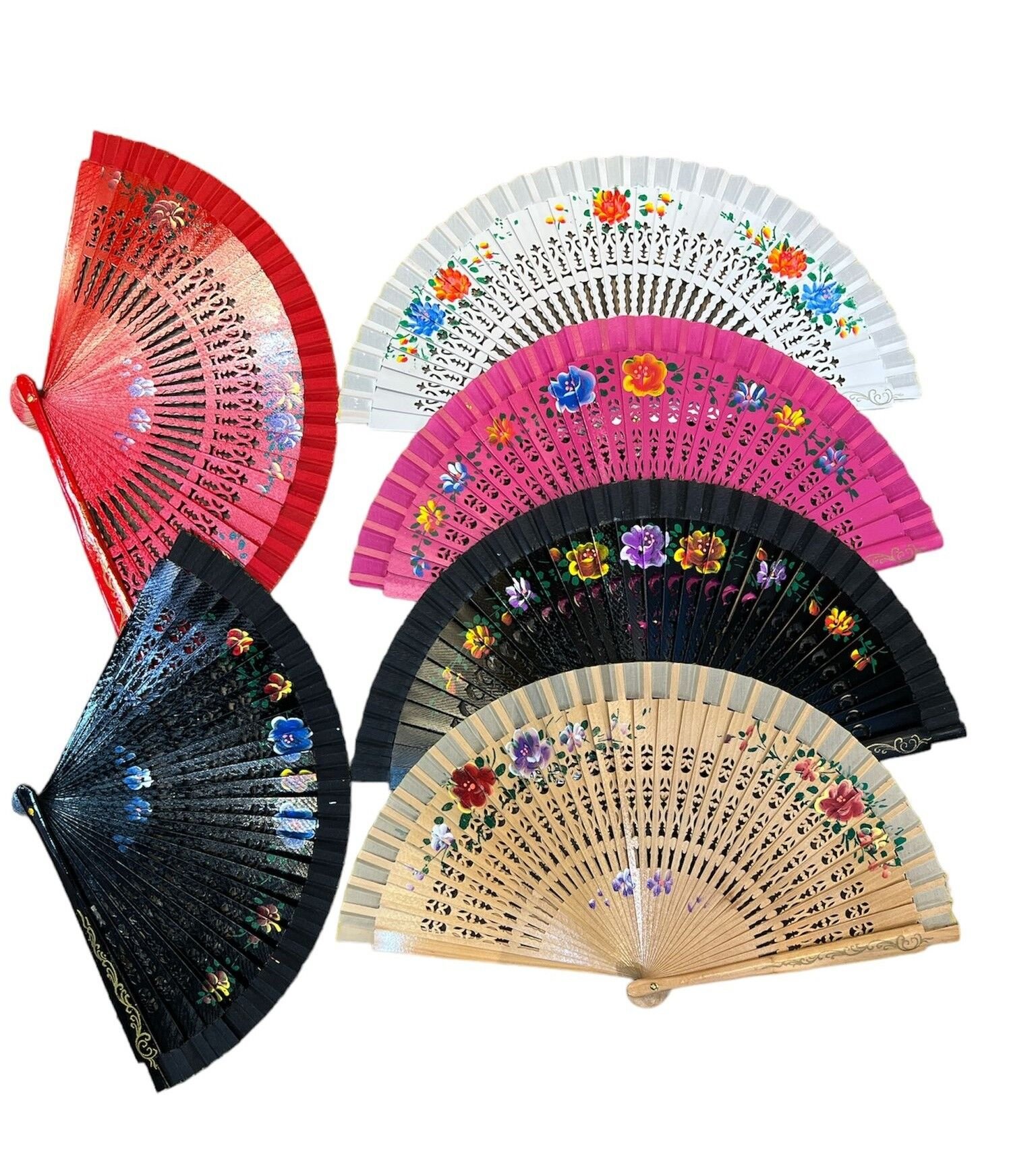 Bambu Yelpaze Karışık Renk 12 Adet