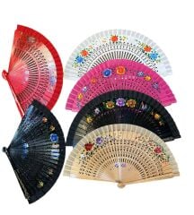 Bambu Yelpaze Karışık Renk 12 Adet