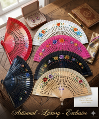 Bambu Yelpaze Karışık Renk 12 Adet