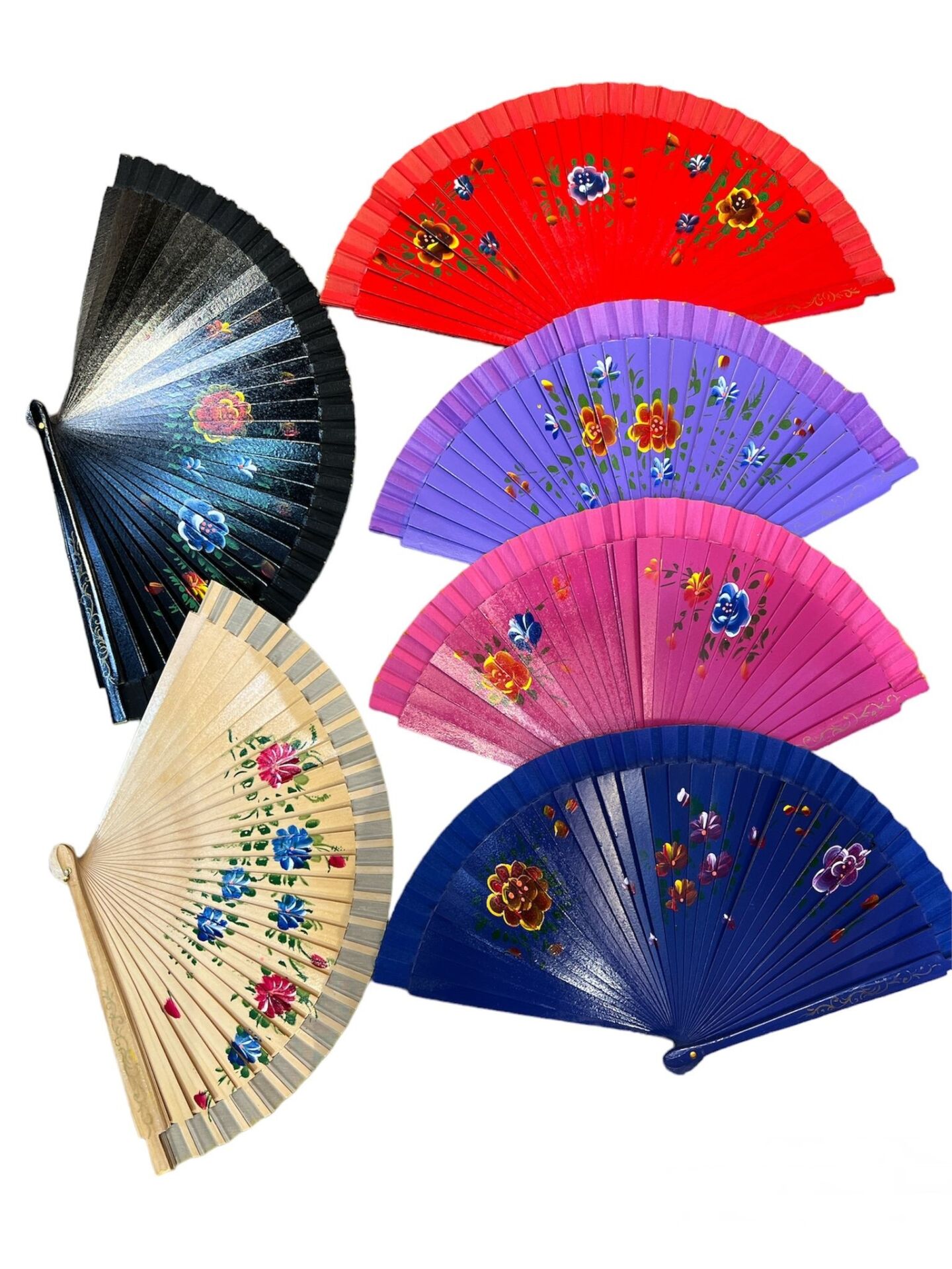 Bambu Yelpaze Karışık Renk 12 Adet