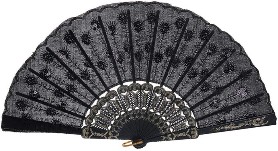 Pullu Yelpaze Siyah 12 Adet