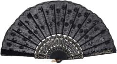 Pullu Yelpaze Siyah 12 Adet