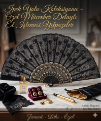 Pullu Yelpaze Siyah 12 Adet