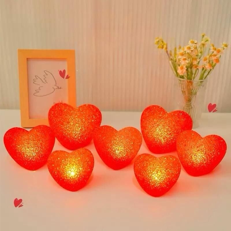 Led Işıklı Kırmızı Kalp Gece Lambası 1 Adet