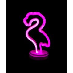 Neon Işıklı Flamingo Yazılı Masa Gece Lambası