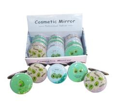 Sulu Simli Avakado Desenli Makyaj Aynası 12 Adet