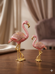 Swarovski Taşlı Filamingo Biblo 2 li Set