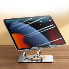 360 Derece Dönebilen Yükseltilmiş Masaüstü Ayarlanabilir Metal Tablet Standı