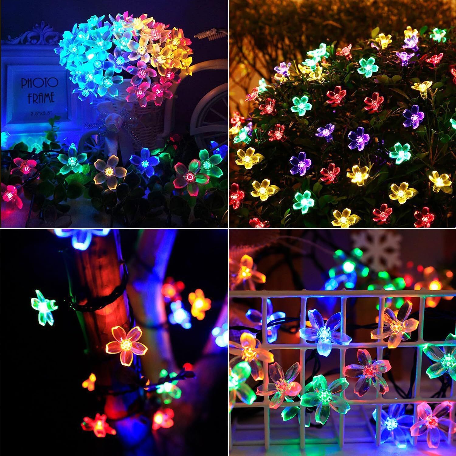 Solar 5 Metre 50 Led Papatya RGB 8 Fonksiyonlu