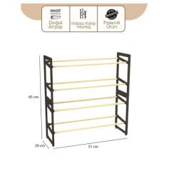 4 Katlı Ahşap Ayakkabılık