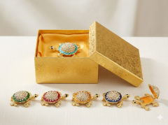 Swarovski Taşlı Kaplumbağa Biblosu 12'li Set
