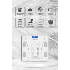 Beyaz Renk Bluetooth Özellikli Akıllı Tartı