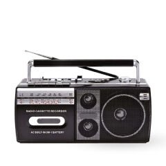 Siyah Kaset Çalar - Bluetooth USB TF AUX FM Özellikli