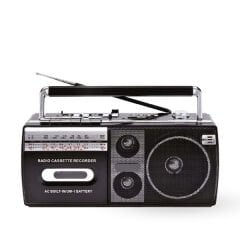 Siyah Kaset Çalar - Bluetooth USB TF AUX FM Özellikli