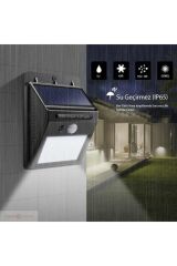 Güneş Enerjili Solar Dış Mekan Lambası - 20 LED Aydınlatmalı - Duvar Tipi