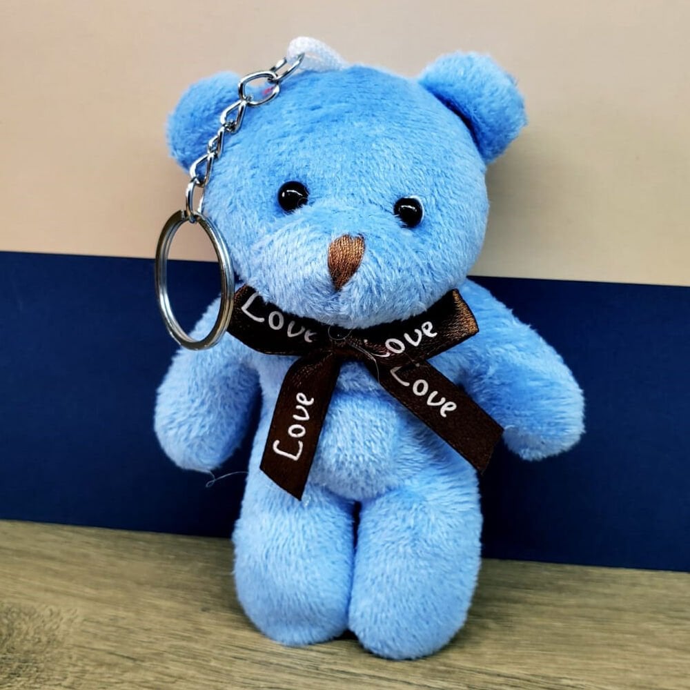 Mavi Peluş Ayıcık Anahtarlık