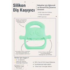 Açık Yeşil Bebek Silikon Diş Kaşıyıcı