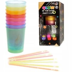 Karanlıkta Yanan Gece Işığı Mega Glow Bardaklar 8 Adet 8.5 x 10.5 cm