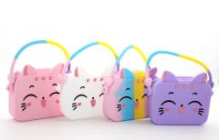 Sevimli Kedi Tasarımlı Silikon Çanta