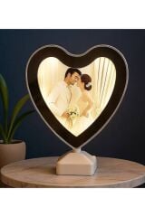 Beyaz Led Işıklı Kalp Şeklinde Sihirli Ayna 18cm