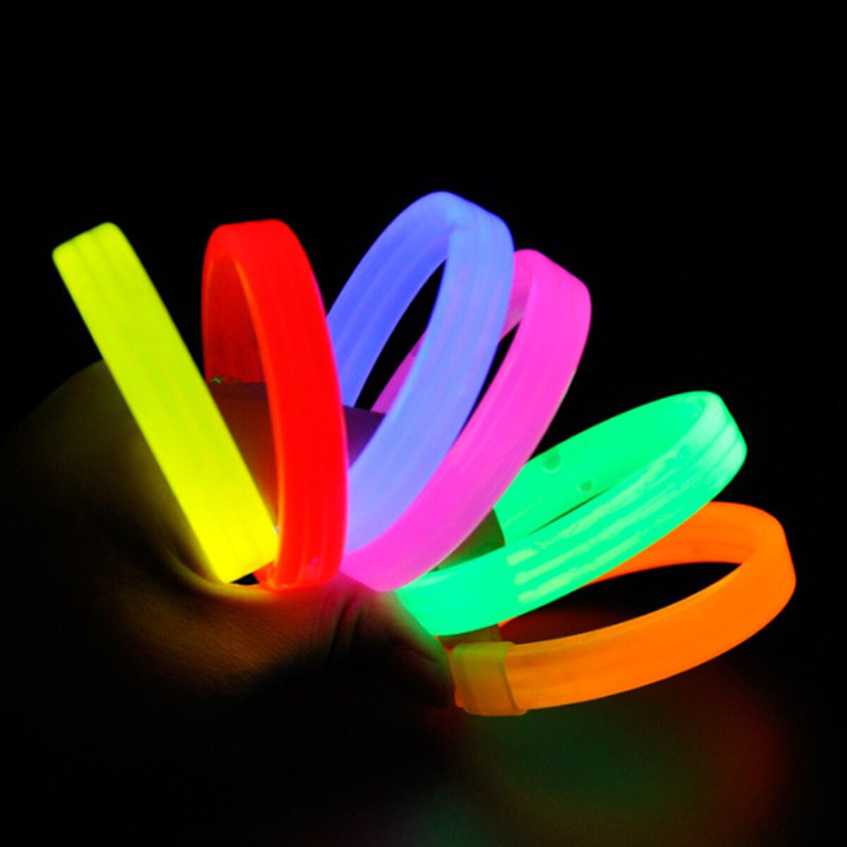 Glow Partisi Fosforlu Ekstra Kalın Bileklik 6 Renk 6’lı Set – Baskı Yapılabilir