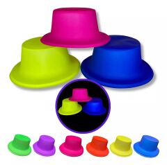Neon Partisi Sarı Renk Plastik Fötr Şapka