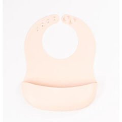 Krem Rengi 3’lü Silikon Yemek Seti – Önlük + Diş Kaşıyıcılı Kaşık + Vakumlu Tabak