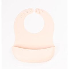 Krem Rengi 3’lü Silikon Yemek Seti – Önlük + Diş Kaşıyıcılı Kaşık + Vakumlu Tabak