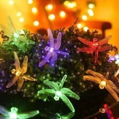 7 Metre 30 Led Yusufçuk Kuşu 8 Fonksiyonlu Solar Panelli-RGB