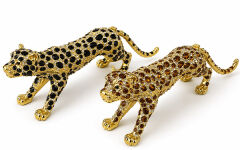 Swaroski Taşlı Leopar Figürü Tekli Alk5761
