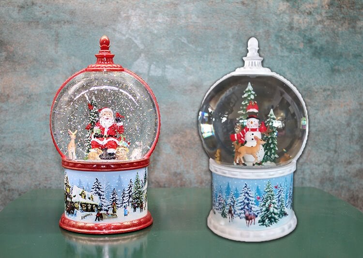 Kardan Adam Ve Noel Babalı Işıklı Müzikli Kar Küresi