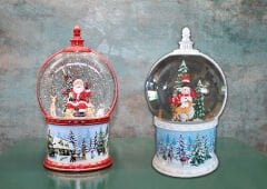 Kardan Adam Ve Noel Babalı Işıklı Müzikli Kar Küresi