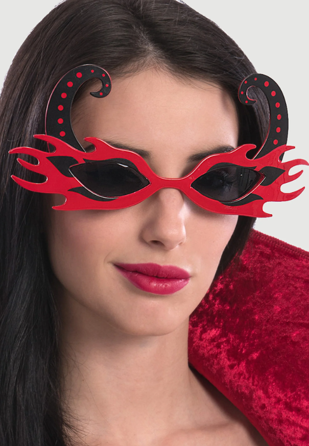 Kırmızı Alevli Parti Gözlüğü