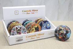 Kedi Taşlı El Aynası Yuvarlak İnce