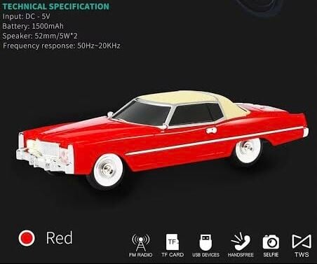 Araba Şekilli Radyo Kablosuz Bluetooth Hoparlör
