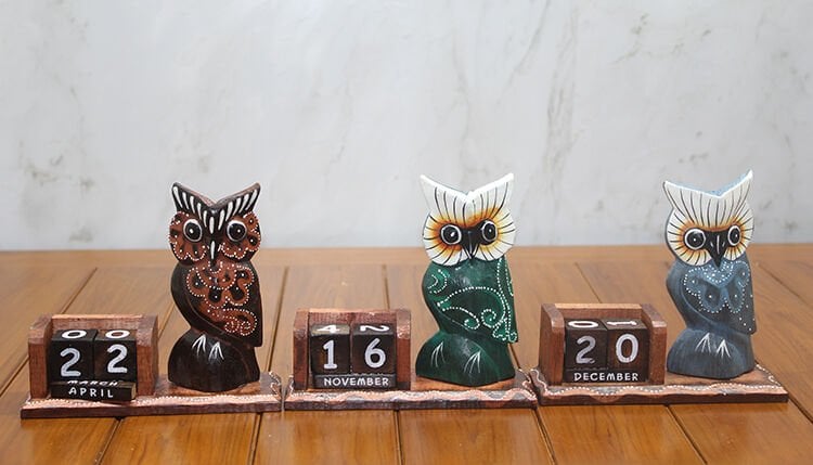 Ahşap Baykuş Takvim  Büyük Boy