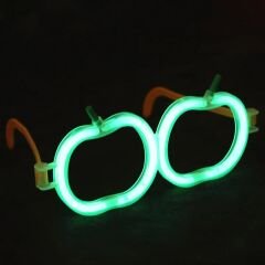 Karanlıkta Parlayan Neon Fosforlu Elma Gözlük Seti - 12 Adet