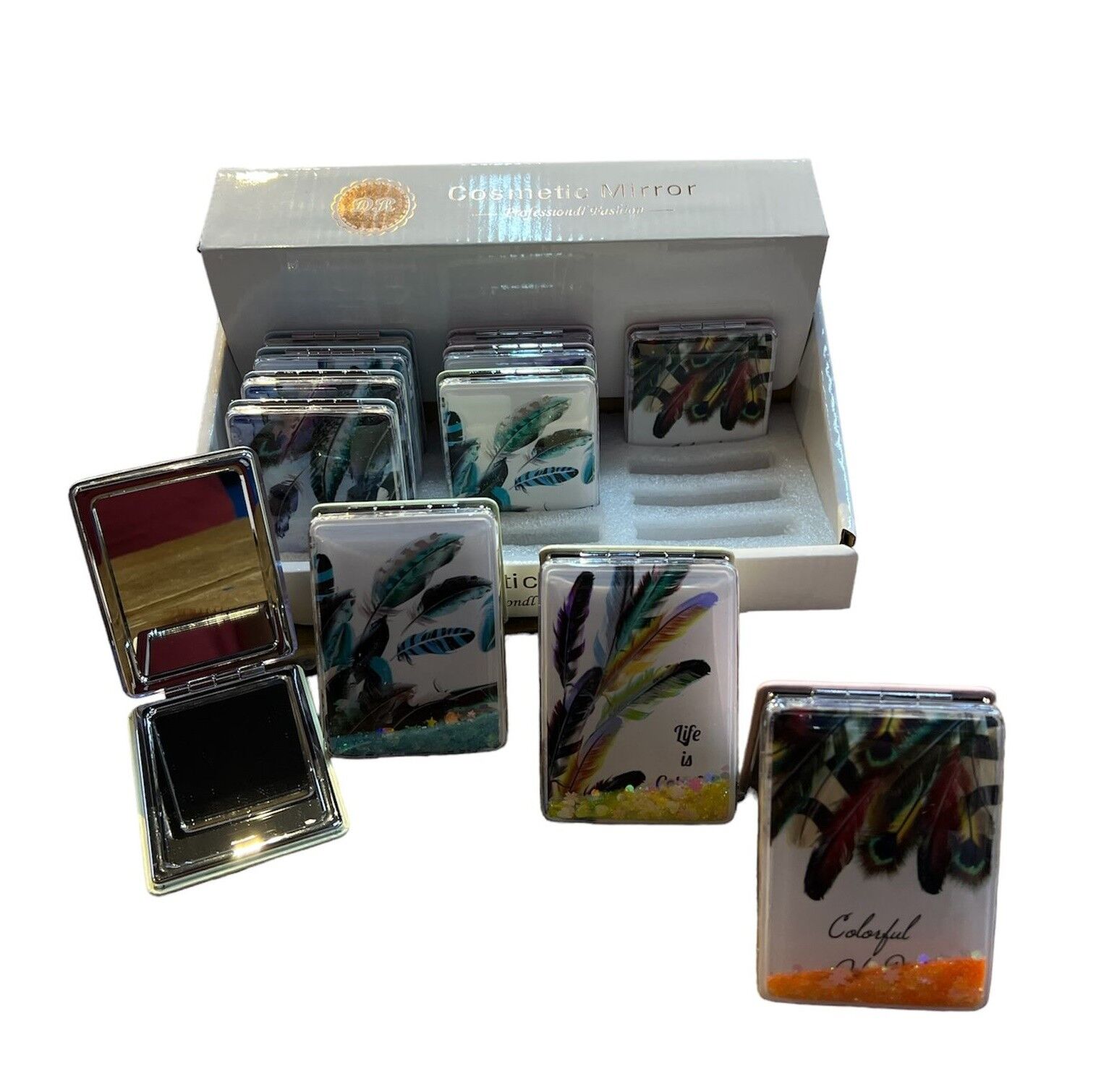 Dikdörtgen Sulu Makyaj Aynası 12 Adet