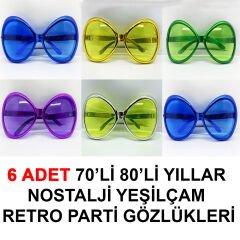 Yeşilçam Retro Parti Gözlükleri 6 Adet