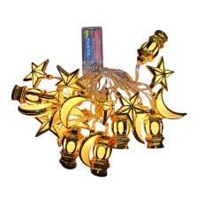 Ramazan Kandili Ay Yıldız 20'li Işık 2 Metre Pilli 2 Kademeli