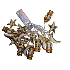 Ramazan Kandili Ay Yıldız 20'li Işık 2 Metre Pilli 2 Kademeli