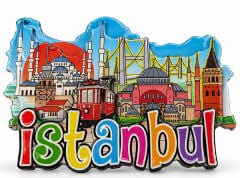 İstanbul Temalı Ahşap Buzdolapı Süsü Magnet Alk5937
