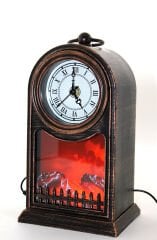 LED Işıklı Saatli Şömine - Model 1