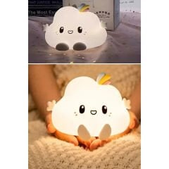 Bulut Tasarımlı Renk Değiştirebilen Dokunmatik Gece Lambası