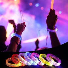 Sarı Led Işıklı Baskı Yapılabilen Pilli Bileklik Bilezik