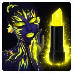 UV Neon Sarı Ruj – Karanlıkta Parlayan Makyaj Boyası
