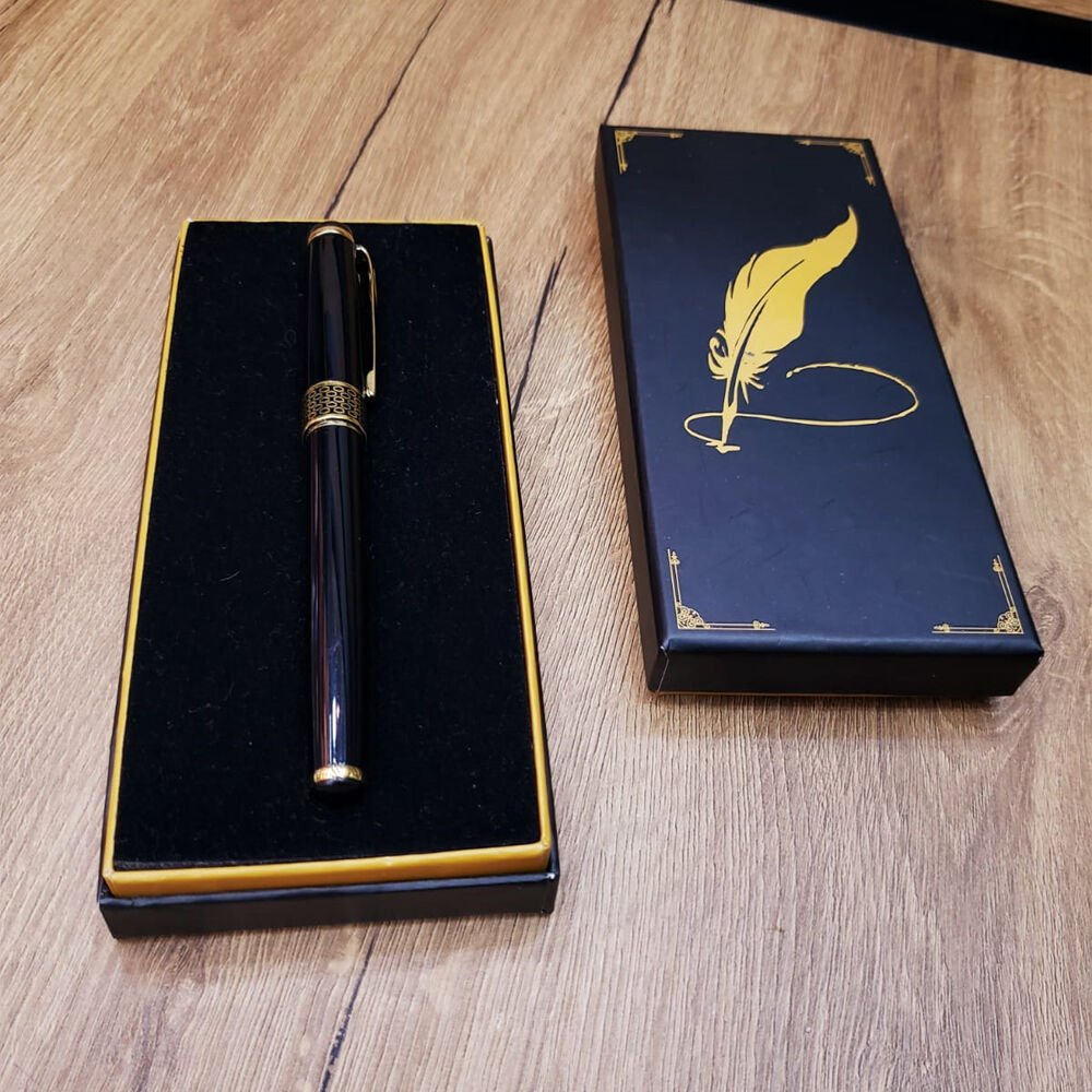 Toptan Siyah Desenli Metal Kalem