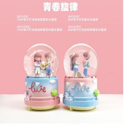 Işıklı Müzikli Püskürtmeli Büyük Boy Kar Küresi