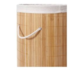 DecoHandy Yuvarlak Bambu Kirli Sepeti