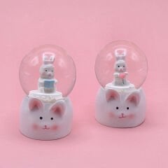Mini Boy Tavşan Tasarımlı Işıklı Kar Küresi